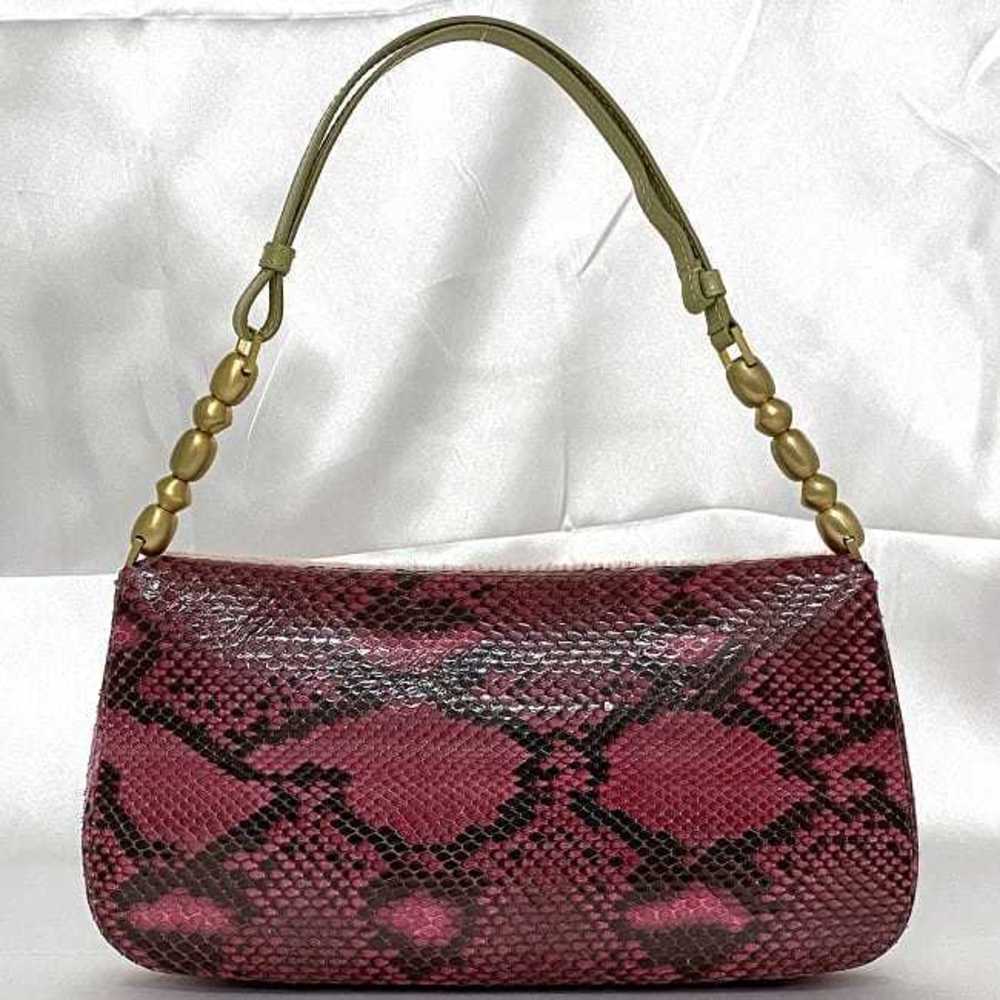 Christian Dior Shoulder Handbag Python Leather Pi… - image 4